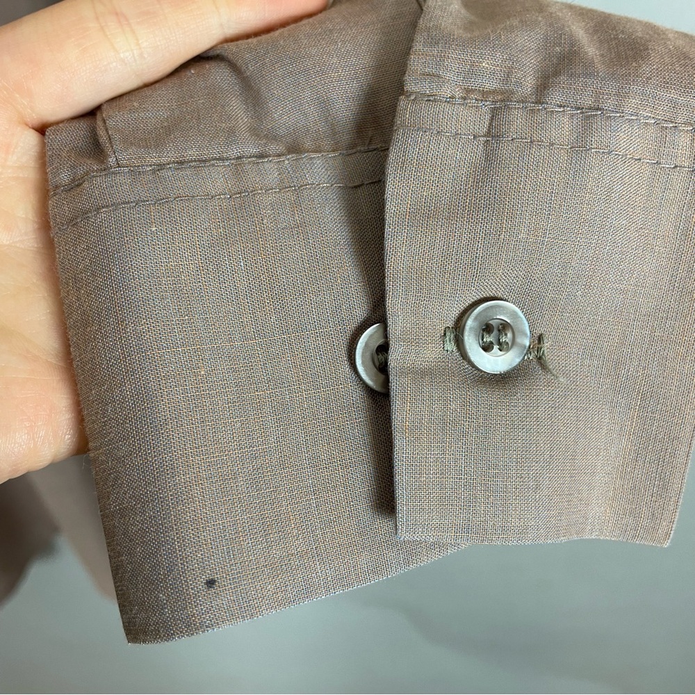 Vintage Shirt Men Embroidery 2X Tall Long Sleeve Mauve Button-Up Pointed Collar - Picture 10 of 11